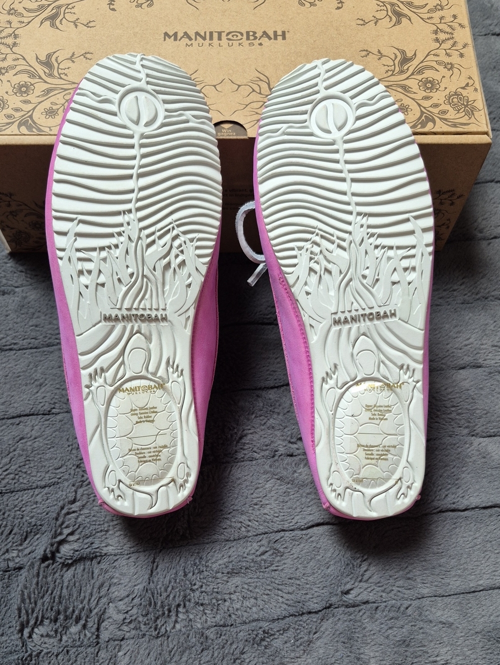 Kayak Manitobah Mukluks Pink Leather/Suede Beaded Moccasins, Size 8, New W Tags - Picture 11 of 15